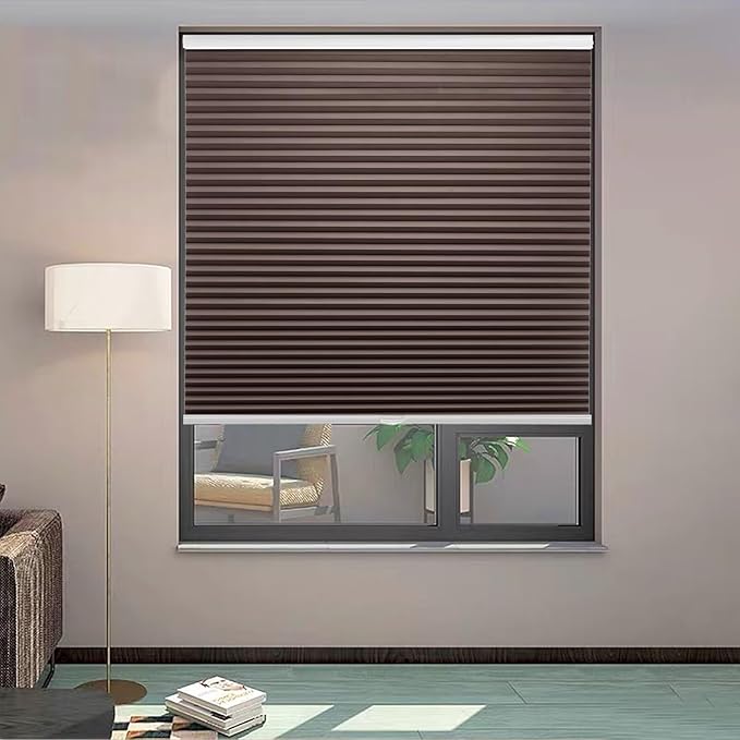 MYshade Cordless Blackout Cellular Shades, 1.5" Honeycomb Window Blinds for Bedroom & Nursery, Thermal Insulated, Noise Reducing, Privacy Shades, Inside or Outside Mount (36" W x 72" H, Taupe)