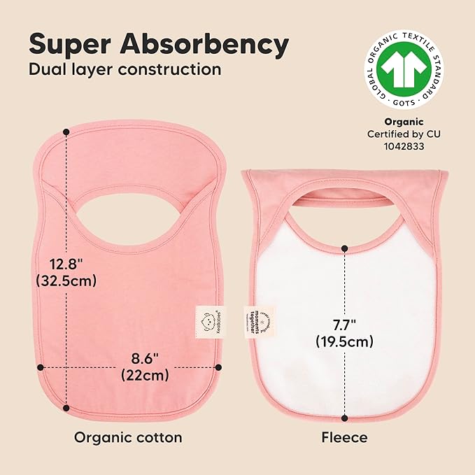 KeaBabies 8-Pack Baby Bibs for Boys, Girls - Pullover Bibs for Drooling Teething Baby Girl & Boy Toddler, Newborn, Soft & Absorbent, Cute Colors, Large Torso Coverage Keep Infant Clean & Dry (Dahlia)