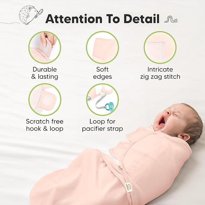 3-Pack Organic Baby Swaddle Sleep Sacks - Swaddles for Newborns, Infant 0-3 Months, Baby Girls, Boys, Soft & Snug Newborn Sleep Sack, Nursery Swaddling Blankets (Angelic)