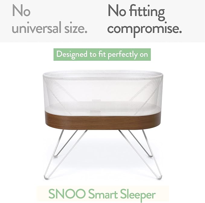 Bassinet Fitted Sheets Compatible with SNOO Happiest Baby Oval Bassinet – Snuggly Soft 100% Jersey Cotton – Cream + Brown – 2 Pack
