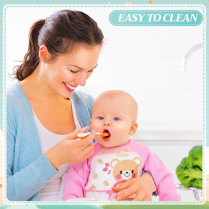 Tarpop Long Sleeve Bibs Infant Smocks Multi Pack Waterproof Soft Sleeved Bibs for Babies Toddler Eating Feeding