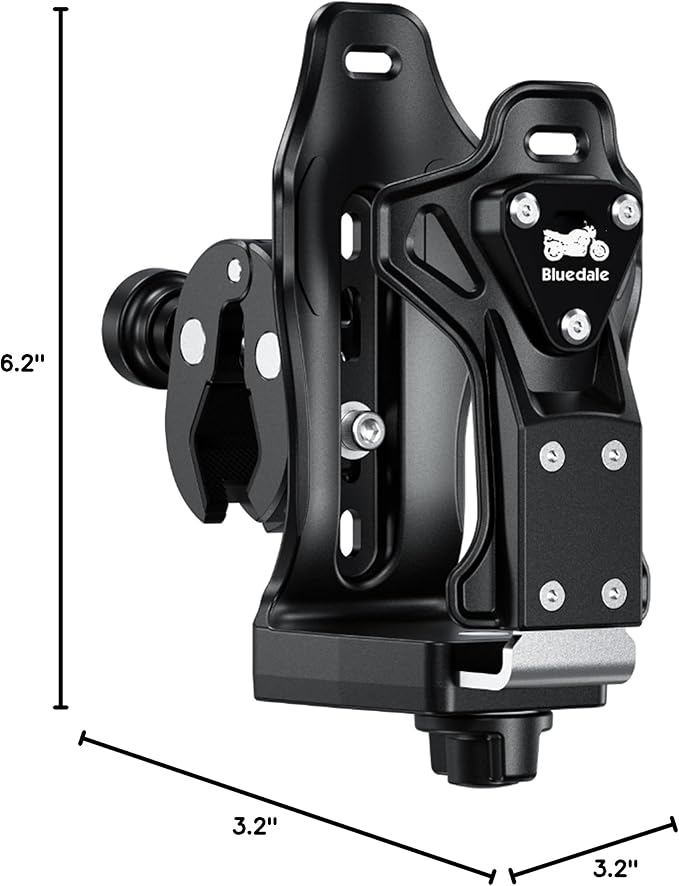 Extra Large Motorcycle ATV Cup Holder, Adjustable Drink Holder for 1.9 – 3.6" Water Bottle, Bluedale Universal Anti Theft Bike Bottle Cage Handlebar for Bicycle, Stroller, Scooter, Wheelchair, Boat
