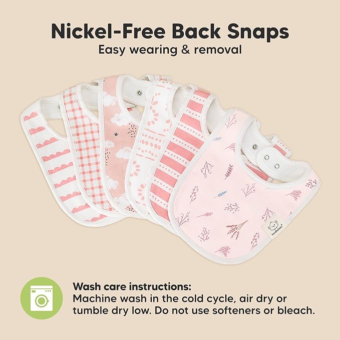 8-Pack Organic Baby Bibs for Boys, Girls - Soft Cotton Drooling and Teething Bibs for Baby Girl & Boy, Extra Absorbent, Easy to Clean & Put On for Toddler, Newborn, Infant 0-24 Months (Prism)