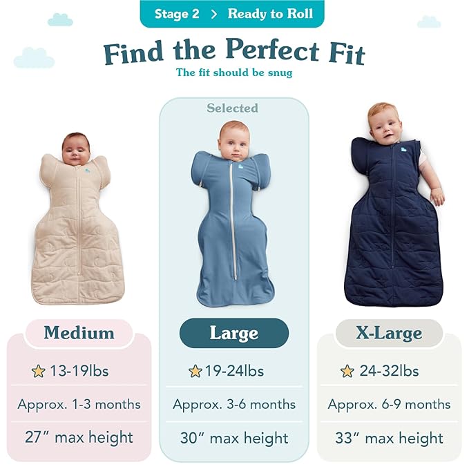 Love to Dream Swaddle UP Transition Bag, Patented Zip-Off Wings, Gently Help Baby Safely Transition from Being Swaddled to arms Free Before Rolling Over, Gray, Large, 19-24 lbs
