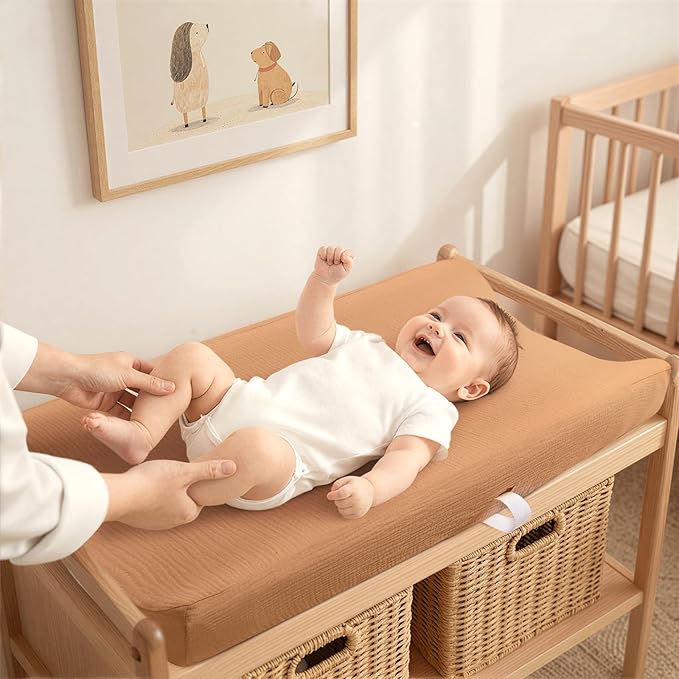 lulumoon Muslin Changing Pad Cover: Baby Diaper Changing Table Pad Cover - Changing Pad Sheets for Girls Boys