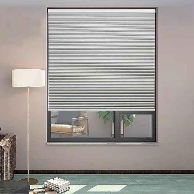 MYshade Cordless Blackout Cellular Shades, 1.5" Honeycomb Window Blinds for Bedroom & Nursery, Thermal Insulated, Noise Reducing, Privacy Shades, Inside or Outside Mount (22" W x 50" H, Grey)