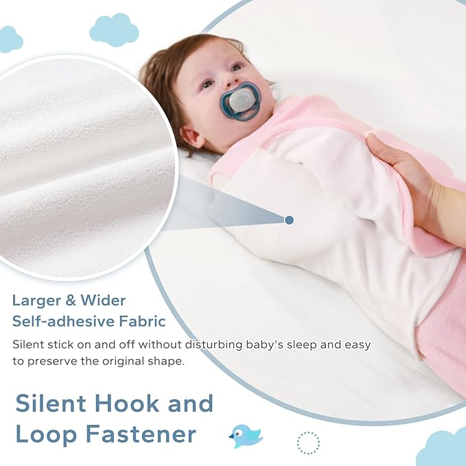 ZIGJOY Swaddle Sleep Sack Newborn 1.5 Tog Fleece Wearable Blanket Baby 0-6 Months - Lightweight MicroFleece Winter Sleeping Sacks Bag for Infant Girl Boy Gifts, Pink