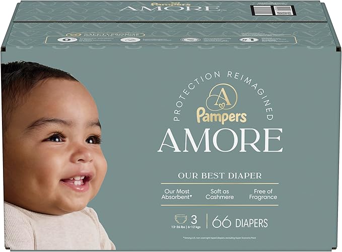 Pampers Amore, Size 3 (13-26 lbs), 66 Count, Our Best Diaper