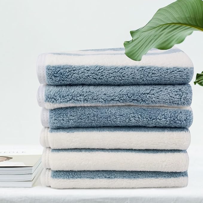 SINLAND Microfiber Facial Cloths Fast Drying Washcloth 12inch x 12inch Absorbent Face Wash Cloth Soft Makeup Remover Cloths