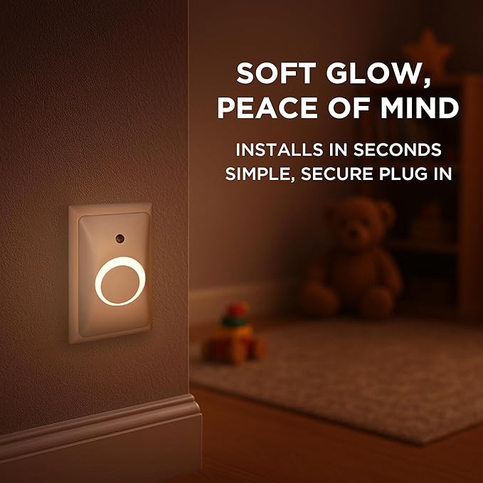 GlowGuard Childproof Outlet Covers & Night Light (1-Pack) | Secure & Tamper Resistant | Childproof, Babyproof, Toddler Proof, Child Safety Socket Cover | Light Sensor or Manual Toggle | Patent Pending