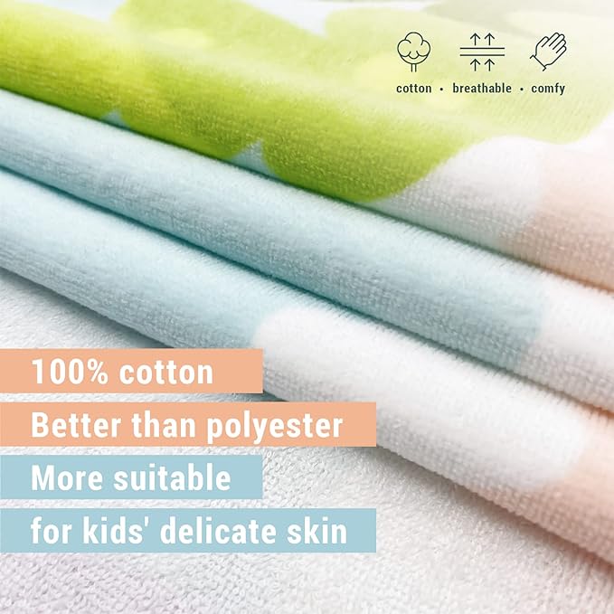 BANGSAUR Kids Beach Pool Bath Hooded Poncho Towel, 100% Cotton Surf Changing Towels Wrap, Baby Toddler Girl Boys 3-12 Years (Blue Wave,9-12Years/Height:49"-59";125-150cm)