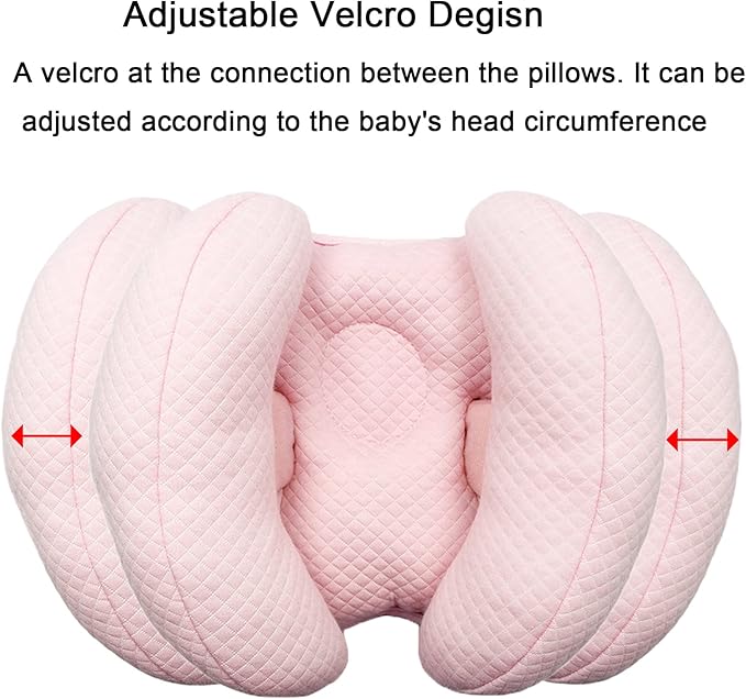 Upgrade 2 in 1 Baby Travel Pillow - Banana Shape Adjustable Baby Head Neck Support Car Seat Insert Pillow for Kids,Headrest Pillows for Cars, Pink