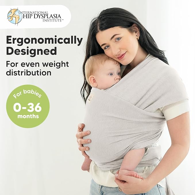 KeaBabies Baby Wrap Carrier - All in 1 Original Baby Carrier Newborn to Toddler Sling, Easy to Wear, Hands Free Bonding, Lightweight, Breathable Infant Wraps (Rhino Gray)