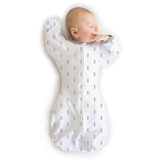 SwaddleDesigns Transitional Swaddle Sack, Arms Up Half-Length Sleeves & Mitten Cuffs, Swaddle for Newborn Transition to Baby Sleep Sack Wearable Blanket, Large, 6-9 Month, 21-24 lb, Tiny Arrows