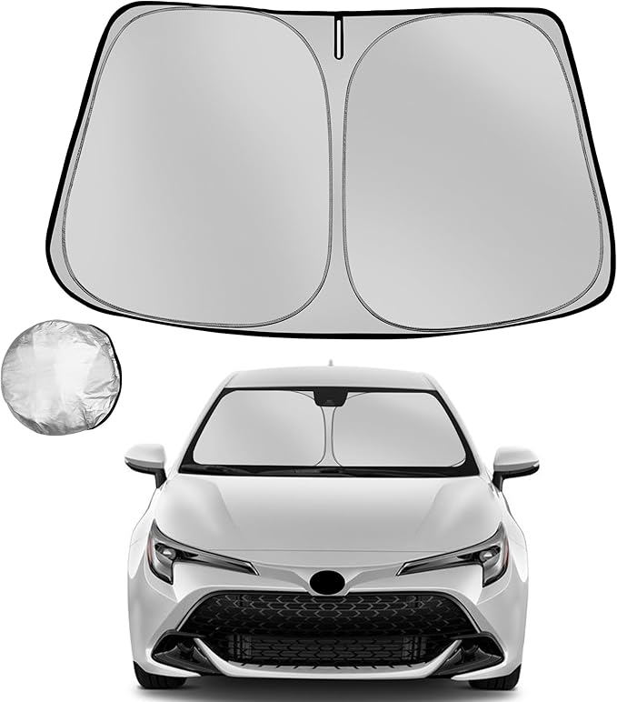 Windshield Sun Shade for 2020-2025 Toyota Corolla Hybrid Sedan(Not for Corolla Cross) Foldable Sun Sunshade for Car Front Window Automotive Interior Protector Custom Fit Accessories