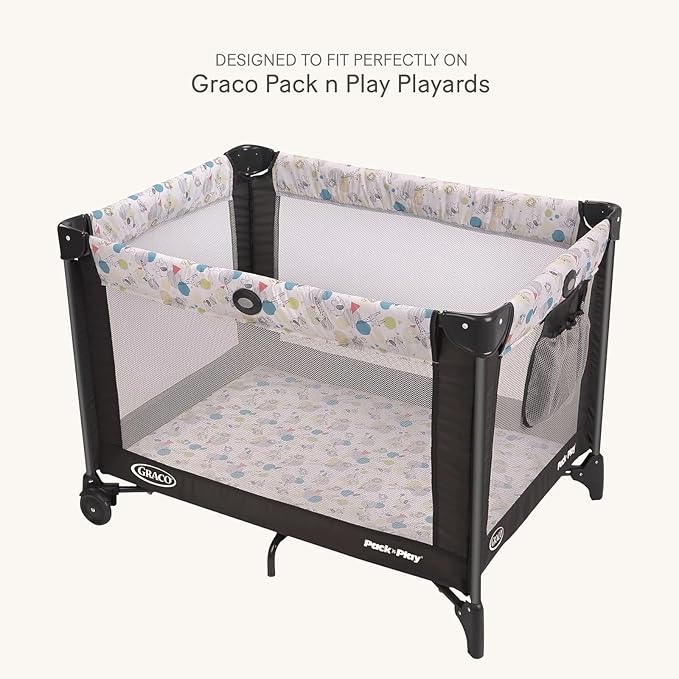 lulumoon Pack and Play Sheets for Girls: Soft Muslin Cotton for Playard Mattress - Stretchy Snug Fit for Graco Pack n Play