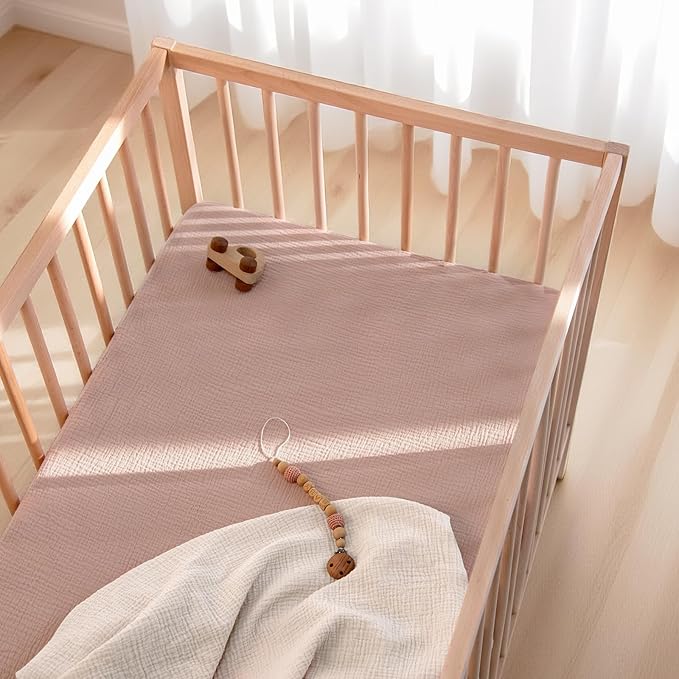 Lulu Moon Muslin Crib Sheets - Fitted Crib Mattress Sheets for Boys and Girl - 28"x 52", 2 Pack