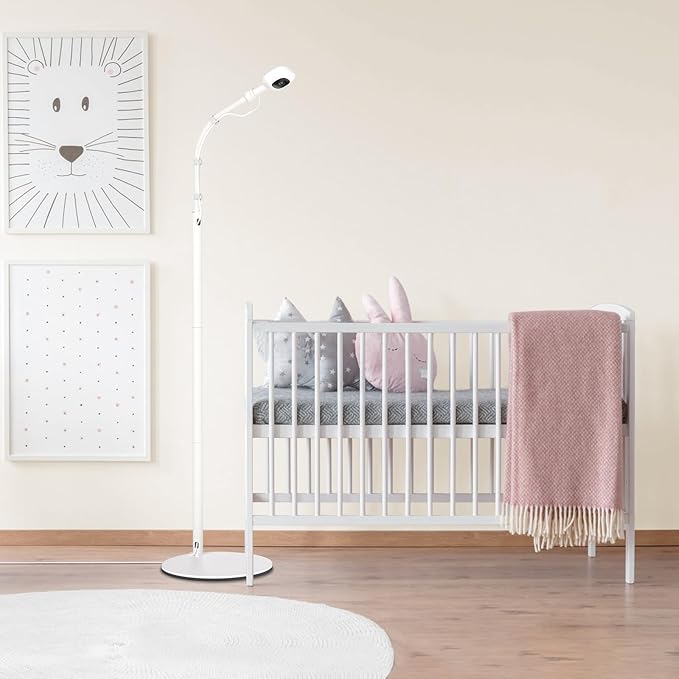 Upgraded Nanit Floor Stand, Heavy-Duty Nanit Pro Baby Monitor Stand Adjustable Gooseneck Holder Compatibility for Nanit Pro/Plus/Original Cameras, No Tools or Wall Damage (Camera Not Included)