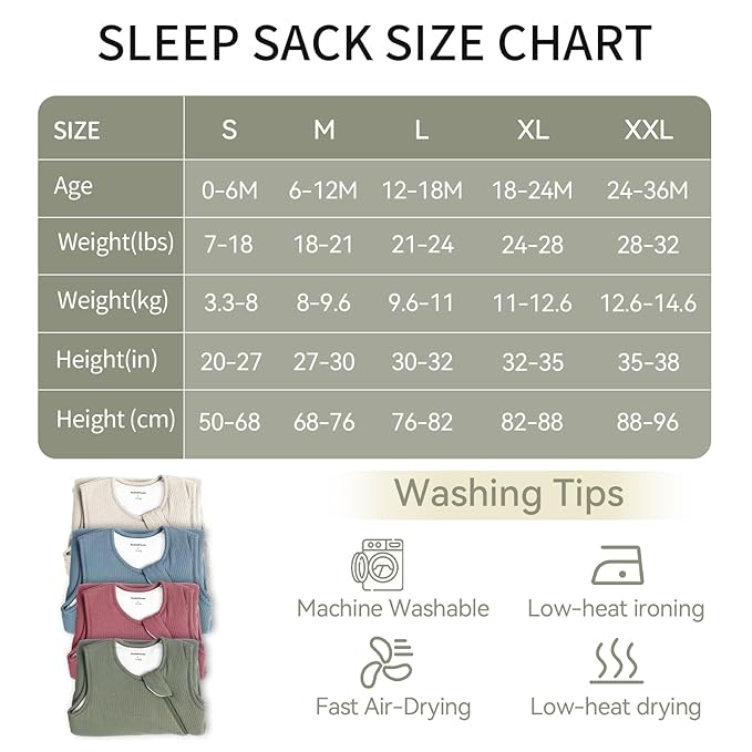 BubblePanda Rayon Made from Bamboo Sleep Sack 12-18 Months Supersoft Toddler Sleep Sack 1.0 Tog Breathable Baby Wearable Blanket with 2-Way Zipper Unisex Sleeping Bag for Babies