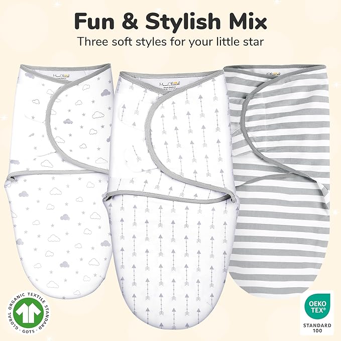 Mama Cheetah Baby Swaddle Sack 3-6 Month, Organic Cotton Swaddling Sleep Sack, Infant Swaddle Blanket, Large Swaddle Wrap, Easy Swaddles for Boy Girl, 4-Pack