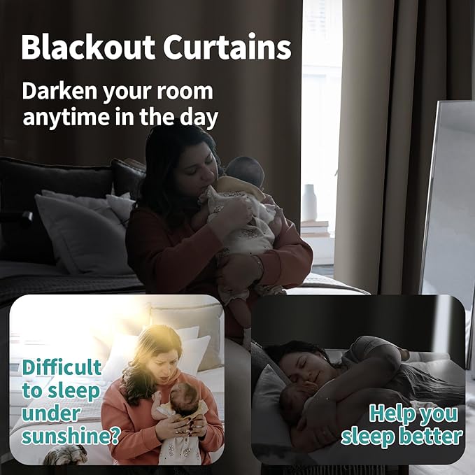 BGment Camel Blackout Curtains for Bedroom 63 Inch Length, Thermal Insulated Window Curtains Soundproof Room Darkening Curtain Drapes, Each Grommet Curtains 42 Inch Wide, 2 Panels, Cashmere