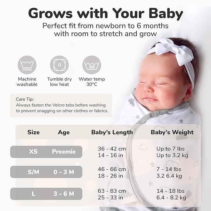 Mama Cheetah Organic Baby Swaddle Blanket, Adjustable Newborn Swaddle Sleep Sacks, Easy Swaddles for Boys and Girls 0-3 Months, Nursery Swaddling Essentials, 3-Pack, Grey