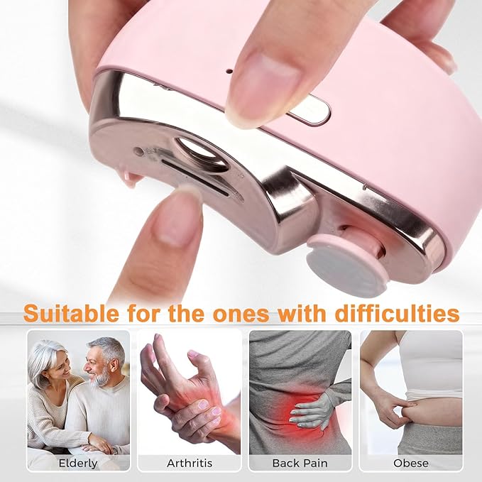 Easyclip Smart Nail Clipper - 3 in 1 Smart Electric Nail Clippers for Seniors, Baby and Adults,Polishing Clipper with LED Light,Suitable for Fingernail Toenails(White)