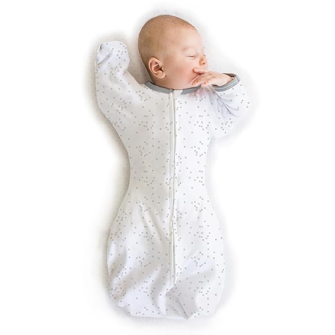 Amazing Baby Transitional Swaddle Sack, Arms Up Half-Length Sleeves & Mitten Cuffs, Swaddle for Newborn Transition to Baby Sleep Sack Wearable Blanket, Large, 6-9 Month, 21-24 lb, Sterling Confetti
