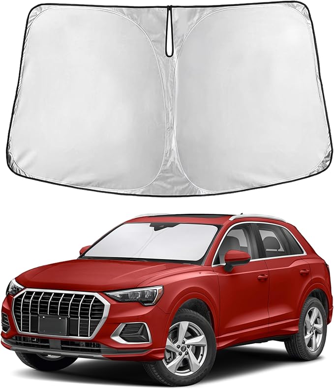 Econour Windshield Sunshade for Audi Q3 2019-2024 2025 2026, Sun Visor for Front Windshield & Window Sun Shade Cover, UV Heat Blocker & Protector, Car Accessories