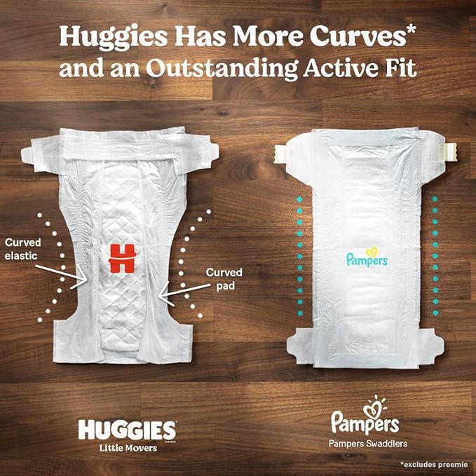 Huggies Size 5 Diapers, Little Movers Baby Diapers, Size 5 (27+ lbs), 58 Count, Packaging May Vary