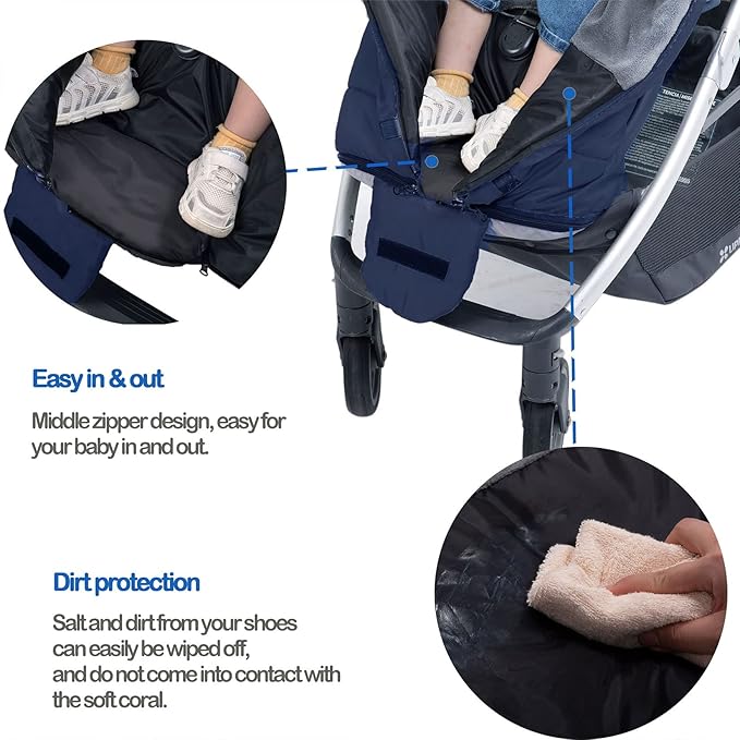 Yobee Universal Stroller Footmuff Premium Pushchair Bunting Bag Winter Buggy Cover Padded Warm Sleeping Sack Tour Stroller Accessories