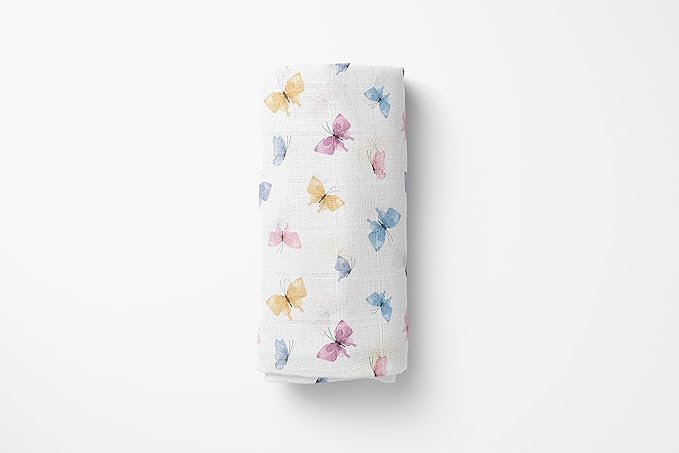 Muslin Swaddle Blankets, Soft Breathable Cozy Baby Blankets for Newborn Boys and Girls, 47” X 47“, 2 Pack Receiving Swaddles, 70% Viscose from Bamboo 30% Cotton (Garden Grace)