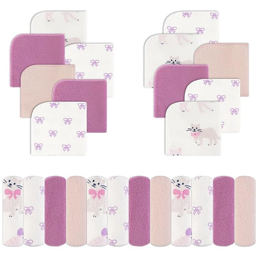 Viviland Baby Washcloths 24 Pack, Toddler Wash Cloths for Bath, Super Soft & Absorbent Bath Towel for Newborn and Infants, Baby Towels Care for Baby's Sensitive Skin