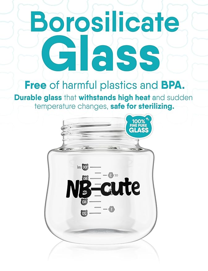 Glass Baby Bottles Anti Colic Set 2 Pack 4oz and 6oz BPA Free Heat Resistant Borosilicate Glass with 3 Silicone Nipples Wide Neck Gift Box Baby Shower Easy to Sterilize for Newborn Infant 0-9 Months