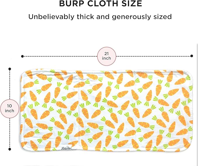 KiddyStar 5-Pack Organic Cotton Burp Cloths – Large, Ultra-Soft 3-Layer Towels for Burping, Shoulder & Hand Use, Highly Absorbent