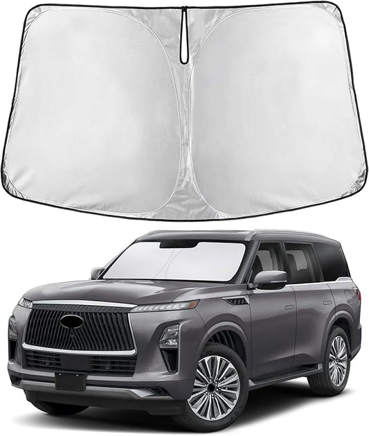 Econour Windshield Sunshade for Infiniti QX80 2014-2023 2024 2025, Sun Visor for Front Windshield & Window Sun Shade Cover, UV Heat Blocker & Protector, Car Accessories