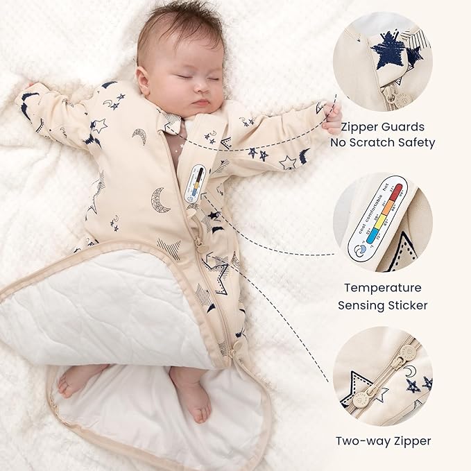 Unisex Sleeping Bag for Babies and Toddlers 3.5 Tog Sleep Sack, Baby Sleep Sack, One piece with sleeves, Gifts for Baby