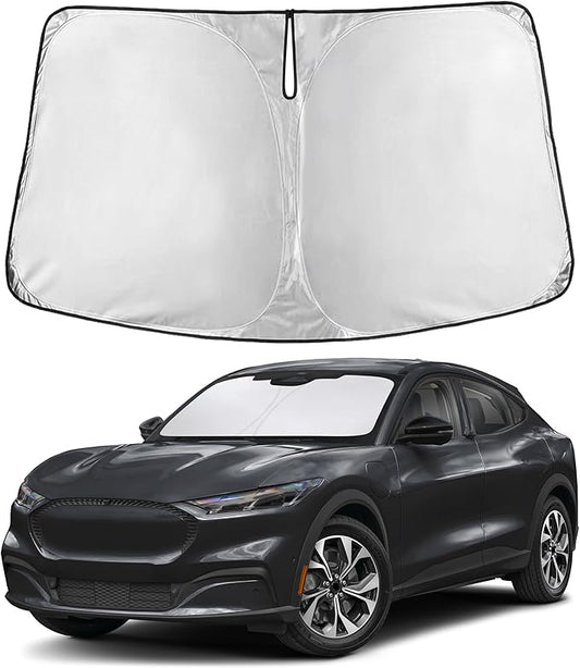 Econour Windshield Sunshade for Ford Mustang Mach-E 2021-2024 2025 2026, Sun Visor for Front Windshield & Window Sun Shade Cover, UV Heat Blocker & Protector, Car Accessories