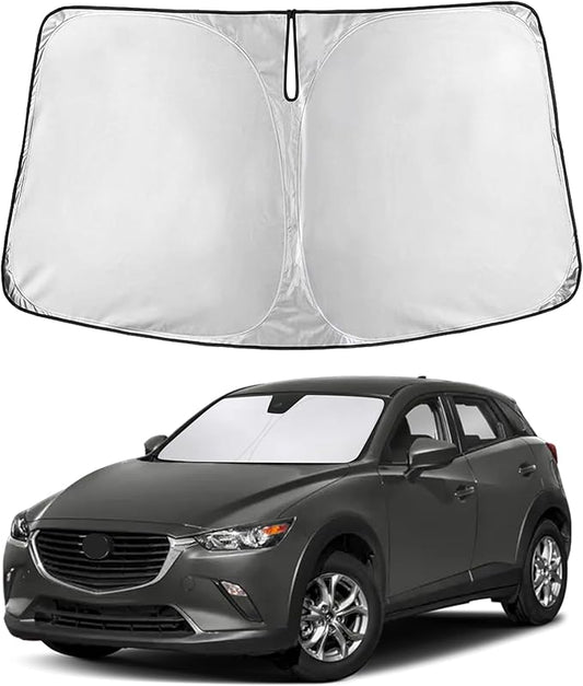 Econour Windshield Sunshade for Mazda CX-3 2016-2019 2020 2021, Sun Visor for Front Windshield & Window Sun Shade Cover, UV Heat Blocker & Protector, Car Accessories