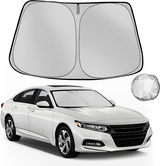 Windshield Sun Shade for Honda Accord Sedan 2018-2025 Foldable Sun Sunshade for Car Front Window Blocks UV Rays and Heat Automotive Interior Protector Custom Fit Accessories