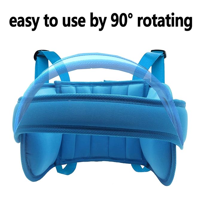 Adjustable Child Car Seat Head Support, Universal Suitable for Both Children and Adults, Head Protect Pad on Child Car Seat, Safety Car Sleeping Headrest for Child, Infants, Toddlers and Adults (Blue)
