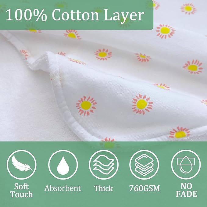 VOOVA & MOVAS Double-Layered Thick Toddler Poncho Towel with Hood (2-4 Years, 20x21 Inches) | Ultra Soft & Absorbent Cotton | Toddler Bath Towel for Swimming, Beach, Shower & Winter