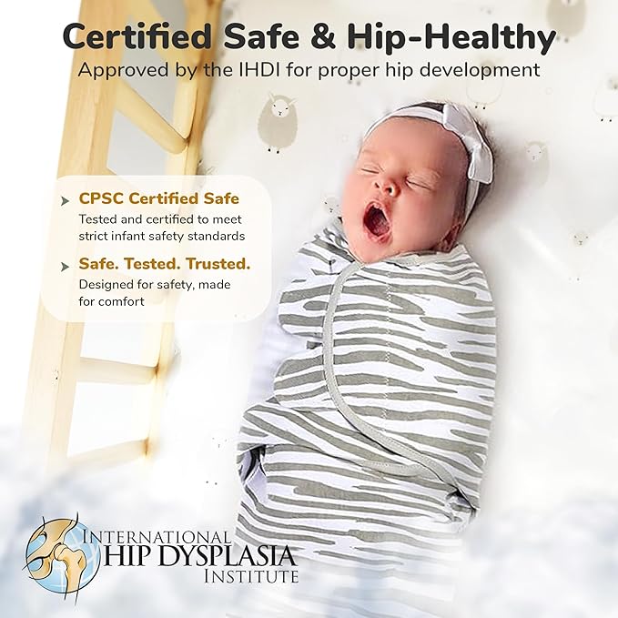 Mama Cheetah Preemie Swaddle Sack, Organic Swaddling Sleep Sacks for Preemies, Preemie Swaddle Blanket Wrap, Easy Swaddles for Premature Baby Boy Girl 4-7 lbs, Newborn Essentials, 3-Pack, Grey