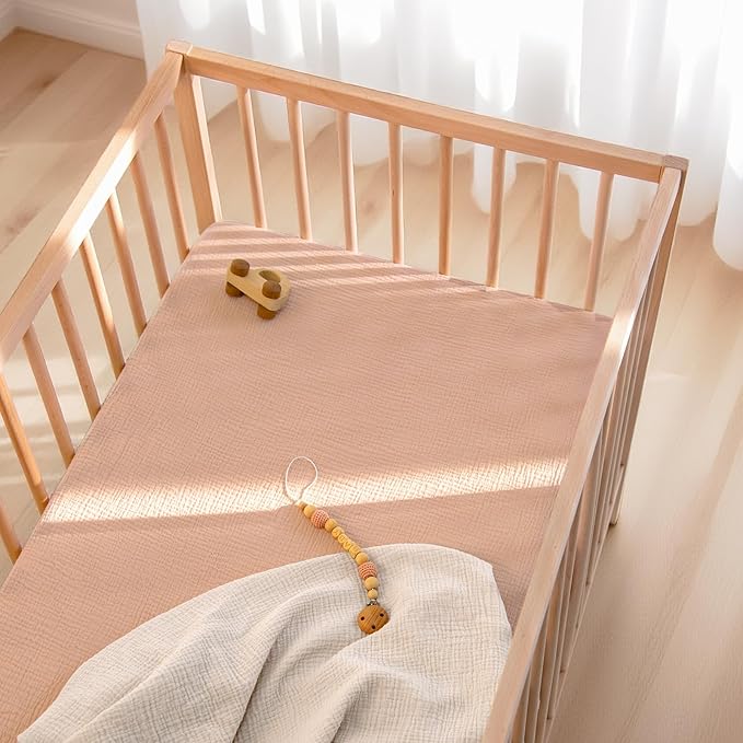Lulu Moon Muslin Crib Sheets - Fitted Crib Mattress Sheets for Boys and Girl - 28"x 52", 2 Pack