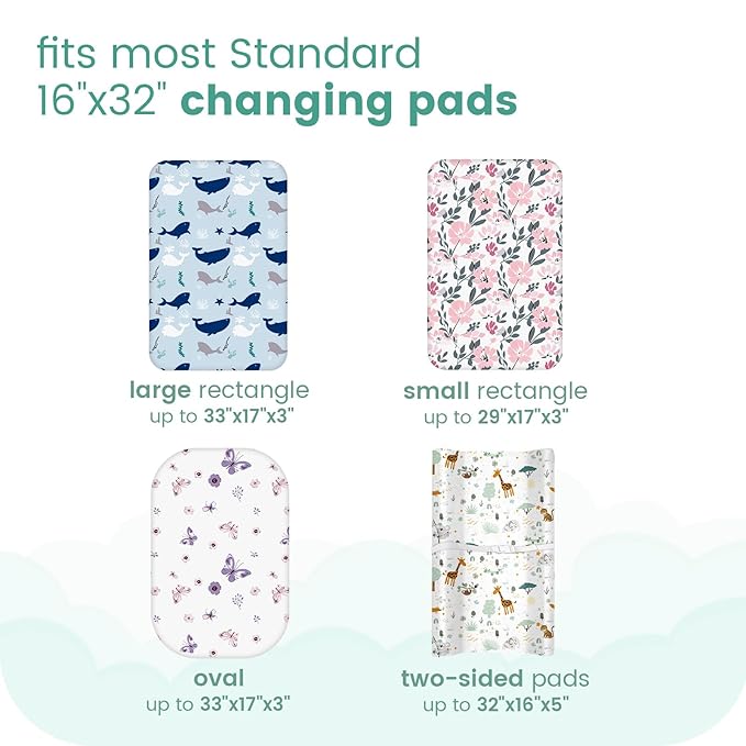 TotChill Light Quilted Changing Pad Cover 2 Pack, Soft Fitted Changing Table Covers for Baby Boys and Girls, Space Print