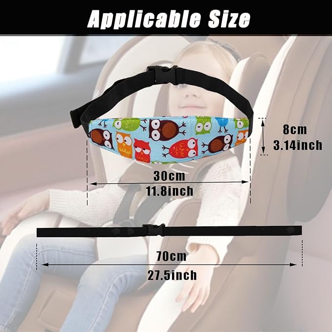 4 Pieces Baby Head Support for Car,Head Support Straps Car Seat Head Holder Sleeping Headrest Band with Adjustable Buckle Universal Car Accessories for Kids,Toddler