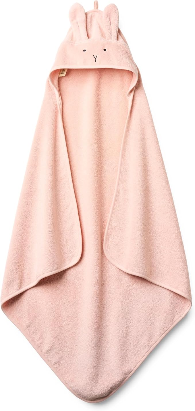 Baby Hooded Towel – Organic Cotton Baby Bath Towels – Baby Towels, Baby Bath Towels for Baby Boy, Baby Girl, 32" x 32" Super-Soft and Absorbent Baby Towels for Newborn (Rabbit - Blush)