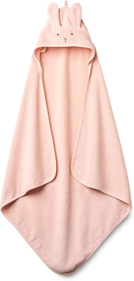 Baby Hooded Towel – Organic Cotton Baby Bath Towels – Baby Towels, Baby Bath Towels for Baby Boy, Baby Girl, 32" x 32" Super-Soft and Absorbent Baby Towels for Newborn (Rabbit - Blush)