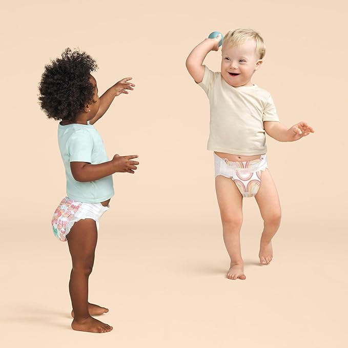 The Honest Company Comfort Dry Disposable Diapers for Sensitive Skin, Hypoallergenic, Fragrance-Free, Wingin' It + Catching Rainbows, Club Box Size 5 (27 lbs), 44 Count