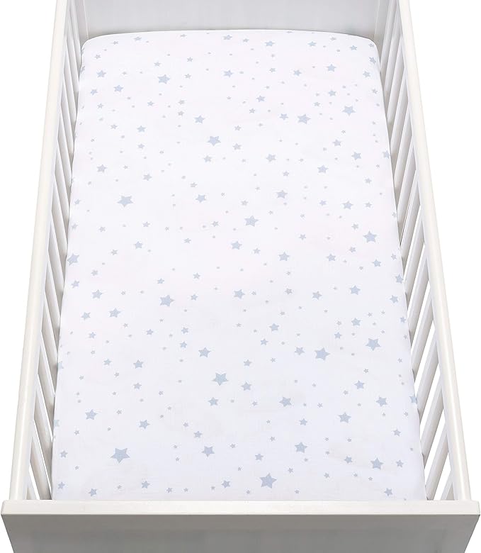 Newton Baby Fitted Crib Sheet (2-Pack) - Ultra Breathable and Soft, Organic Cotton, Fits All Standard Cribs, White Stardust